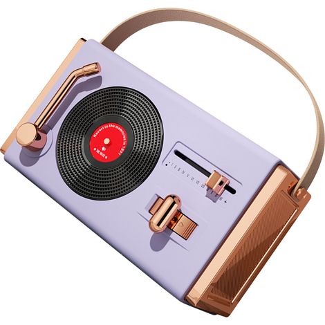 Enceinte Bluetooth rétro portable décorative haute qualité sonore compatible clé USB pour salon bureau violet (1/5)