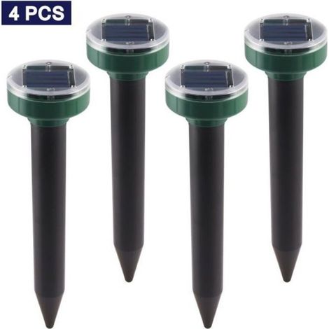 Répulsif Taupe - Ultrason Solaire Étanche - Pour Jardin Ferme Pelouse - 4 Pièces (1/4)