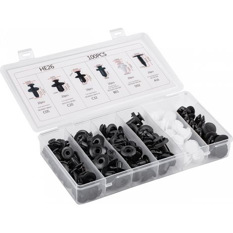 Clips para pasadores de coche, juego de 100 unidades amio-02830 (1/5)
