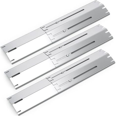 Inserts de gril universels, pièces réglables de 13,5 à 21 pouces, compatibles avec la plupart des modèles de grils à gaz, diffuseur de chaleur universel en acier inoxydable, lot de 3