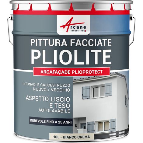 Pittura alla pliolite : per facciate e stucco - ARCAFAÇADE PLIOPROTECT - 10 L (+ o - 80 m² in 1 strato) Bianco Crema - RAL 9001 - ARCANE INDUSTRIES