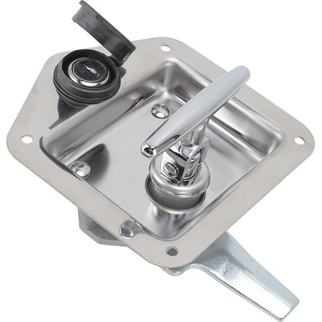 Chiusura a maniglia a T in acciaio inox lucidato per cassette degli attrezzi per camion, serratura per armadi elettrici e cassette degli attrezzi (1/5)