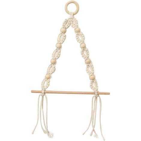 Vintage-Toilettenpapierhalter zur Wandmontage aus Baumwolle und Holz, handgewebter Halter im böhmischen Stil, stabiler Handtuchhalter für Bad und WC, praktische Wanddekoration