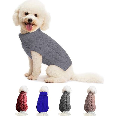Vestito per Cane Maglione Invernale Caldo Dolcevita Taglia 3XL (1/5)