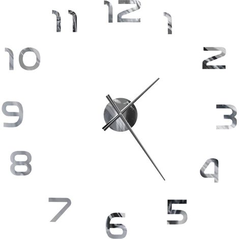 Orologio da parete 3D design moderno 100 cm XXL argento DEC022265
