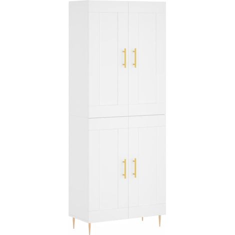 Maison Exclusive - Buffet haut Blanc 69,5x34x180 cm Bois d'ingénierie (1/5)