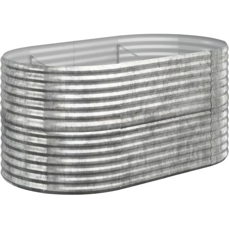 Jardinière, Pot de Fleurs d'extérieur, Acier enduit de poudre 152x80x68 cm Argenté OIB6270E (1/5)