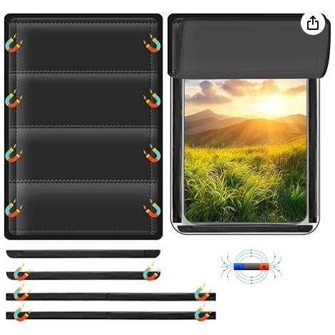 Persiana magnética opaca Irovami para autocaravanas, 25x16 pulgadas Plegable, impermeable, resistente a los rayos UV – Privacidad total, fijación magnética (1/5)