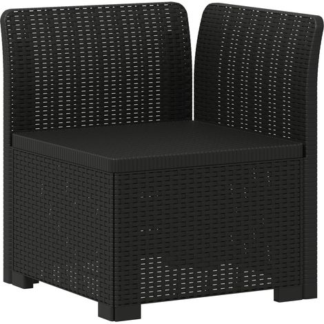 Maison Exclusive - 1-Sitzer Garten-Sofa Rattan-Look PP Anthrazit (1/5)