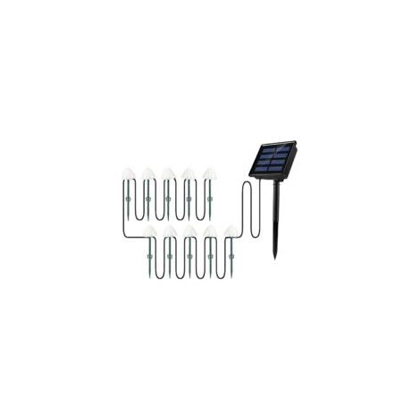 Solar-Gartenleuchte für den Außenbereich, 10 LEDs, IP65 wasserdicht, für Garten, Wege, Terrasse und Hof, 3000K Warmweiß – Crezuo (1/4)