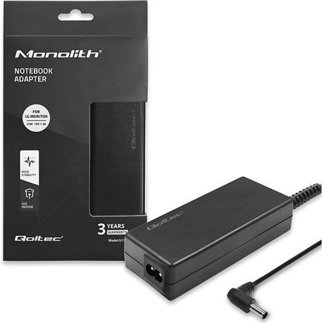 Qoltec Zasilacz do monitora LG 25W, 19V, 1.3A, 6.5x4.4 + Kabel zasilajÄ…cy (51774) (1/5)