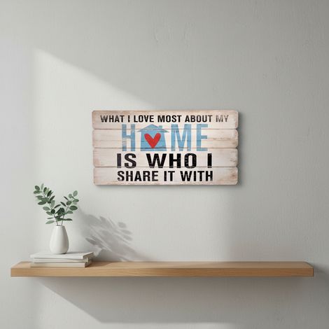 Decorazione murale Melko in legno in Shaby Chic 100x50 cm