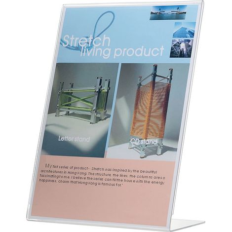 Display da tavolo q-connect connect withshape of l methacrylate size 213x300 mm