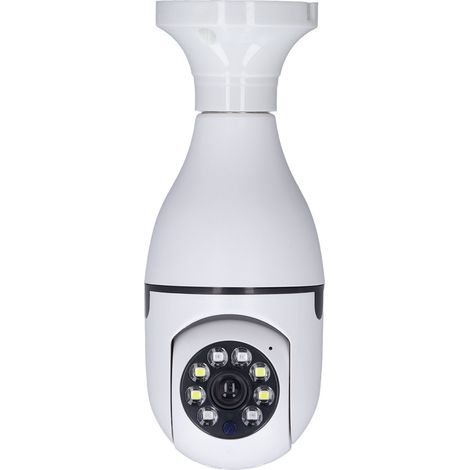 360°-WLAN-Kamera-Glühbirne mit automatischer Verfolgung, Aufnahmefunktion, Nachtsicht, Zwei-Wege-Audio und drahtloser Überwachung (110–220 V) (1/5)