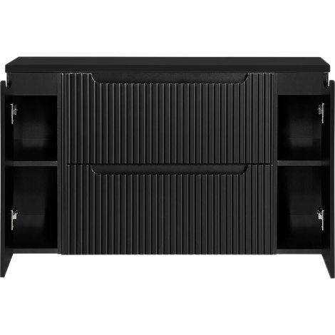Mobile Sottolavabo da Parete NEWPORT con 2 Cassetti e 2 Armadietti 120 x 60 x 40 cm - Nero  [en.casa]