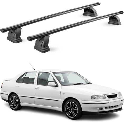 OMAC Stahl Dachträger Querträger Seat Toledo I 1991-1999 – TÜV / DIN 75302:2019 – Abschließbar – Max. 75 kg – 2 Stangen – Schwarz (1/5)