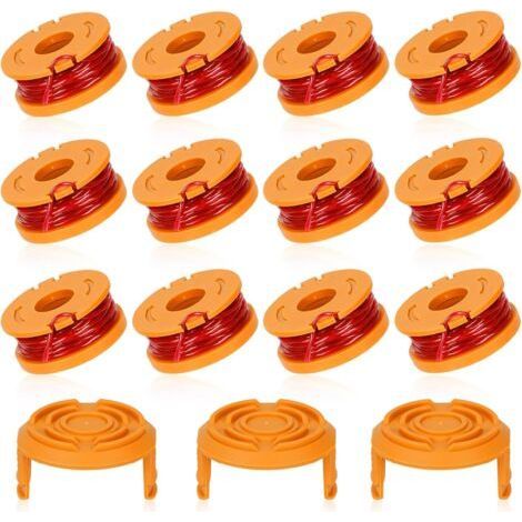 Pack de 12 Bobines Fil Coupe Bordure 3m - Compatible avec Coupe Bordure WORX WA0010, Ø1.65mm, Remplacement Facile (1/5)
