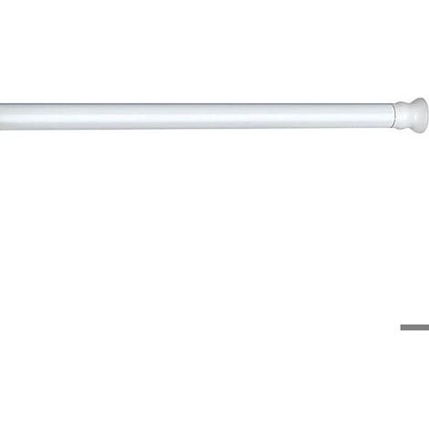 Tringle rideau de douche télescopique blanc, aluminium inoxydable, embout en caoutchouc, Ø 20 mm x 110, 185 cm (1/5)