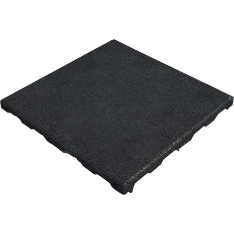 Fallschutzmatte - 50x50cm - 45 mm - EPDM-Gummi - Schwarz