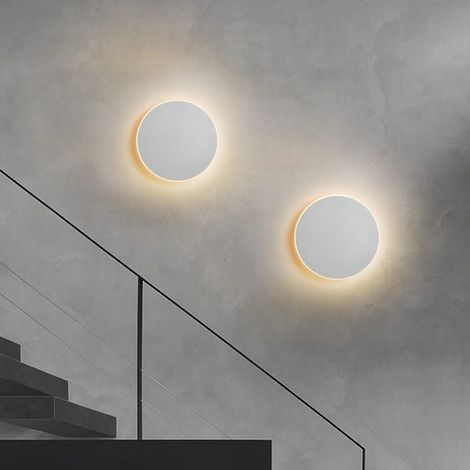 Applique Murale LED LEMROE Rond Blanc Froid avec Détecteur Tactile, Lampe de Chevet pour Chambre et Escalier, Éclairage de Veilleuse 12W, Toucher Sensitif (1/3)