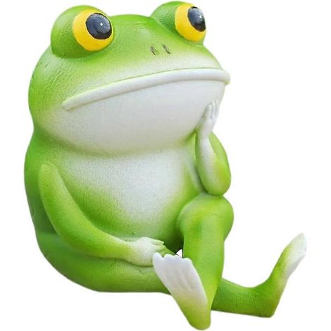 Statue de grenouille pour jardin, statue en résine, figurine miniature pour jardin extérieur