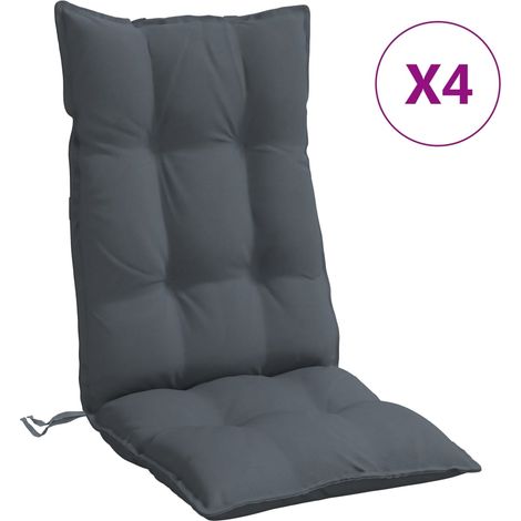 vidaXL Highback Chair Cushions 4 pcs Anthracite Oxford Fabric