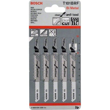2608634235 - Set 5 lame per seghetto alternativo T 101 BRF Clean for Hard Wood