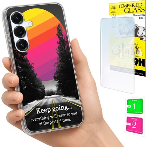Custodia per Samsung Galaxy S25 FE, cover fotografica, cover posteriore + vetro 9H (1/5)