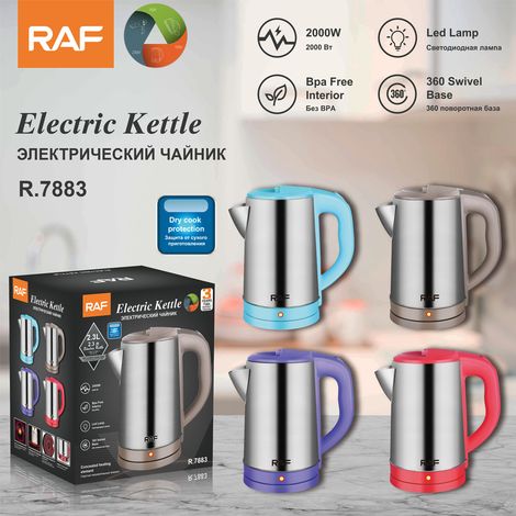 Bouilloire électrique aux normes européennes, 2,3 L, en acier inoxydable 201. (1/5)