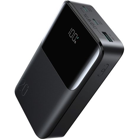 Powerbank 20000mAh 22,5W USB-A USB-C mit Display JR-QP192 Mini - schwarz (1/4)