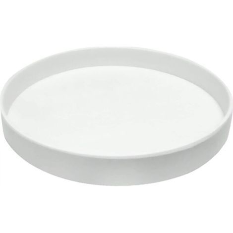 Plateau de fleurs en céramique blanc de 18 cm de diamètre extérieur, adapté aux bacs à fleurs d'intérieur et d'extérieur, 1 pièce (1/4)