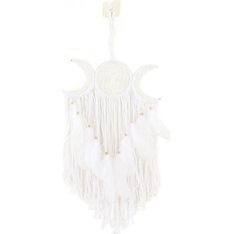 Attrape-rêves tissé à la main, décoration murale minimaliste pour salon, bureau, café, chambre, blanc (1/5)
