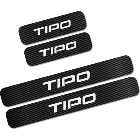 (Inscription blanche,pour TIPO) Autocollants de seuil de porte pour Fiat 500 Panda Punto Tipo Abarth - Protection en fibre de carbone - Accessoires auto (1/3)