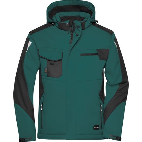 James & Nicholson Professionelle Softshelljacke mit Innenfutter JN824 Gr. 3XL dark-green/black (1/5)