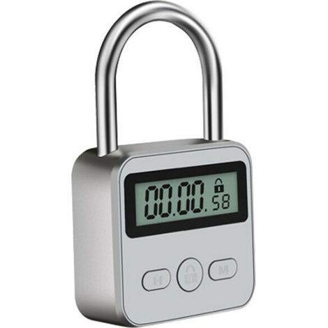 Brynnl Smart Time Lock, 99 Stunden maximale Synchronisierungsdauer, LCD-Bildschirm, USB-wiederaufladbares Sicherheitsschloss, robustes elektronisches Metallschloss (A