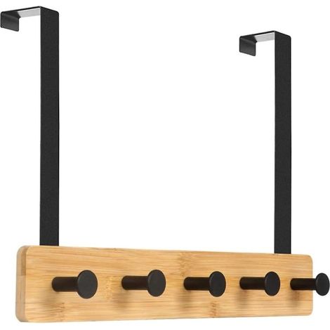 Wandmontierter Handtuchhalter mit 5 Haken, Türhaken, die mit Ankleidetüren kompatibel sind, Aufbewahrungsmöglichkeiten für Mäntel, Jacken, Bademäntel, Handtaschen und mehr. (1/5)