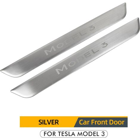 (argent 1) Heenvn Seuil de porte décoratif pour Tesla Model 3 2022 – Accessoires – Bande de protection de pédale en fibre de carbone (1/3)