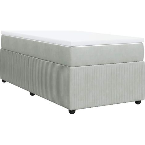 Maison Exclusive - Cama box spring con colchón terciopelo gris cl (1/5)