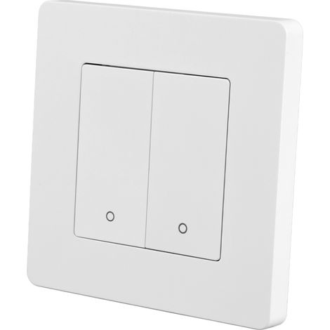 Interrupteur intelligent Zigbee à 2 voies avec minuterie, variateur et commande inversée, panneau de commande double, AC100-240V, blanc (1/5)