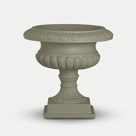 Vaso da esterno decorato in polietilene Calice Decorato - Tortora (1/3)
