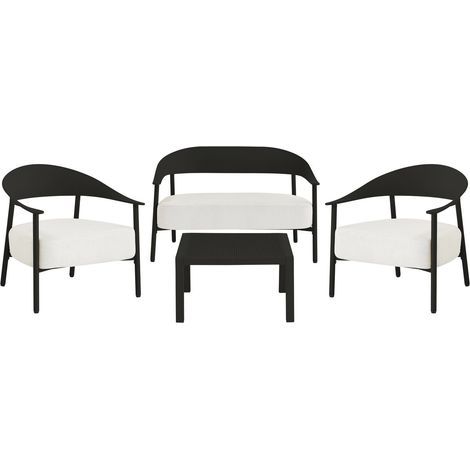 Gartenmöbel aus Metall und Kunststoff "Céora" - 4 Sitzplätze - Schwarz