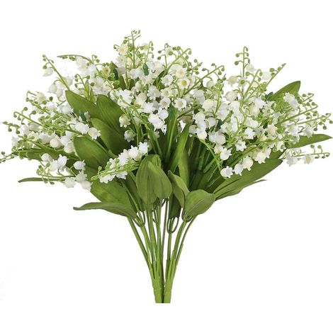 Fleur Artificielle - Blanc Et Vert - Pour Décoration Intérieure Extérieure - Arrangement Floral Table Jardin Vase Pot - 3 Pièces (1/5)
