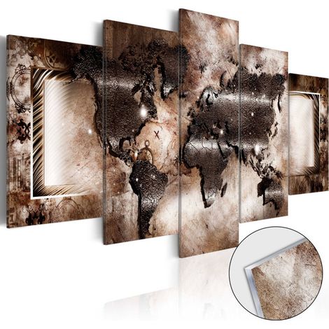 Tableau sur Verre Acrylique "Platinum Map" 50 x 100 cm (1/2)