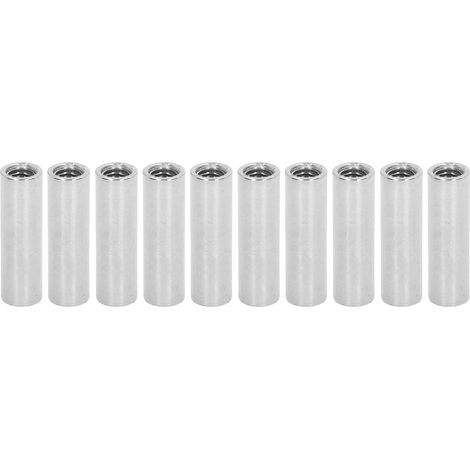 Écrous de raccord femelle M8 x 1,25, 12 mm, longueur 40 mm, lot de 10 pièces, forme ronde, pour connexion (1/5)