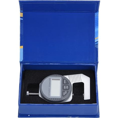 Jauge d'épaisseur à affichage numérique LCD en pourcentage, 0-12,7 mm/0,5", 0,01 mm/0,0005", tête de mesure plate (1/5)