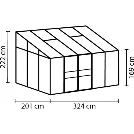 Gewächshaus Vitavia Ida 6500,eloxiertem Aluminium + Polycarbonat 6 mm, 201x324 H222cm, von Ezooza (1/2)