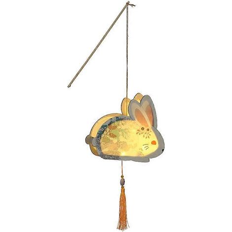 Lanterne pour enfants à fabriquer soi-même pour la Fête de la Mi-Automne - Sac à main lumineux - Lanterne antique en forme de lapin - Lampe faite main (1/5)