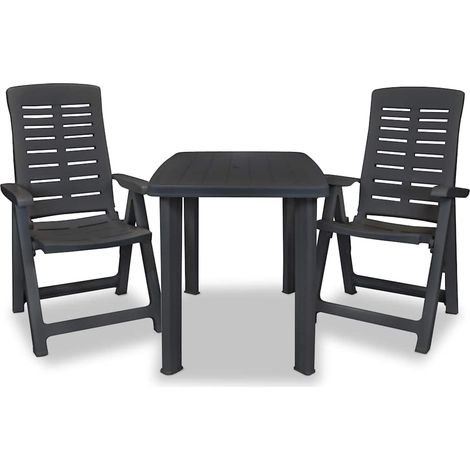Maison Exclusive - Set de mesa y sillas de jardín 3 piezas plásti (1/5)