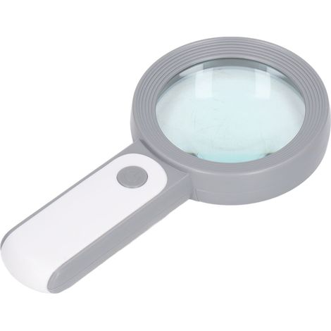 Ultraleichte 30-fache HD-Handlupe, optisches Vergrößerungsglas mit LED-Beleuchtung, zum Lesen, grau-weiß (1/5)
