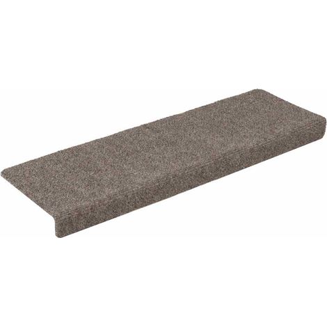 Felpudos autoadhesivos para escaleras, 15 unidades, 65x21x4 cm, beige, borde rectangular vidaXL